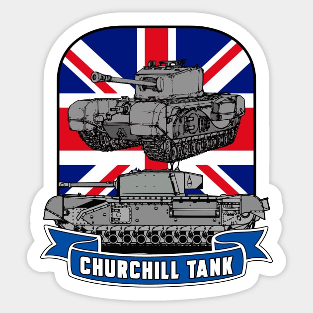 CHURCHILL TANK Sticker by theanomalius_merch